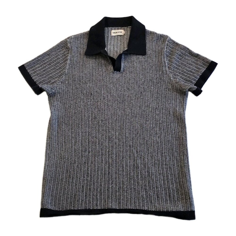 Taylor Stitch Black and White Knit Polo